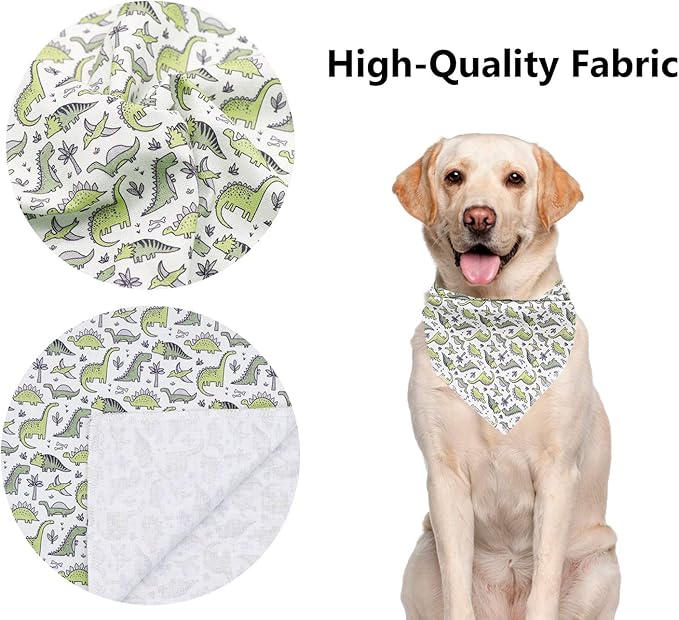 ARING PET Dinosaur Dog Bandanas, Summer Kerchief Triangle Bibs Scarf for Puppy Small Medium Large Boy Girl Dogs Cats-S