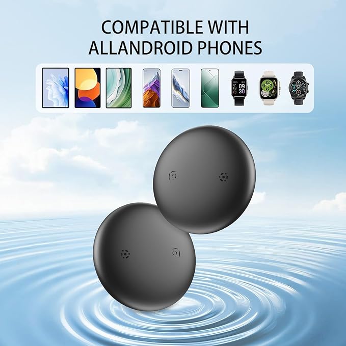 Android GPS Dog Collar (2 Pack), Mini Dog GPS Tracker, Smart Pet Activity Tracker, No Subscription, GPS Cat Collar Certified Finder, Anti-Lost, Finder Tag for Vehicles, Pets, Kids, Items
