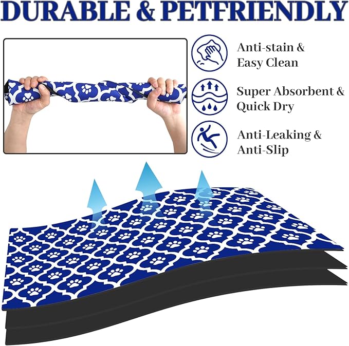 Dog Food Mat 24X32 Inch Pet Feeding Absorbent Mats for Floor Cat Water Bowl Placemats Non-Slip Washable Dog Mat for Food and Water