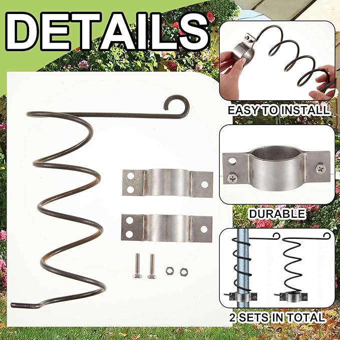 2 Pcs Automatic Chain Link Self Closing Gate Closer for Left and Right Swing Doors Suitable for 1-1/2" to 1-5/8" Diameter Door Frame Tubes, Pool, Pet Gate or Any Chain Link Closer