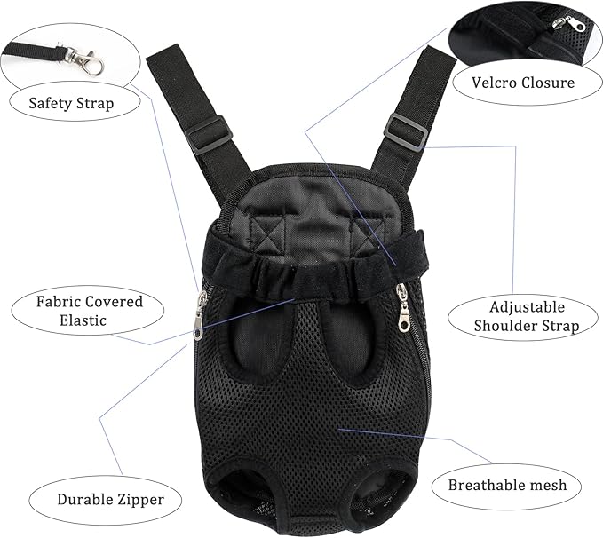 Adjustable Pet Carrier Backpack - Dog Hiking & Travel Carrier, Front Carrier, Puppy Carrier
