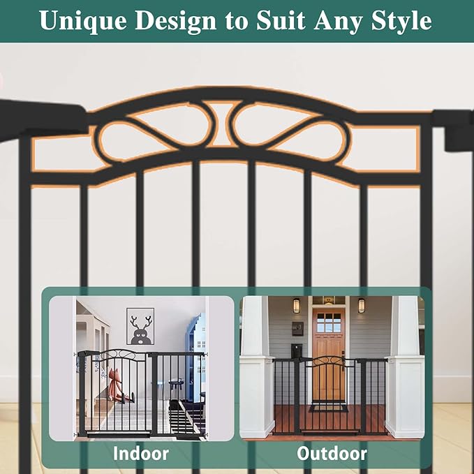 Fairy Baby 76.4"-81.8" Extra Wide Baby Gate for Stairs Doorways, Pressure Mount Pet Gate Auto Close Safety Child Gate, Long Large Dog Gate Indoor for House, 77 78 79 80 81 Inches Wide, Black