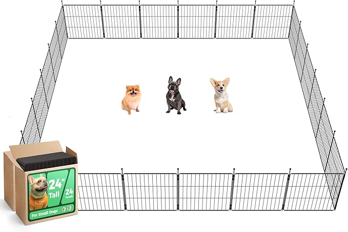 FXW MiniPaws Unleashed Dog Playpen, Expandable & Portable Design for Yard, RV Camping and Indoor Use, for Puppies and Small Dogs, 24-inch 24 Panels