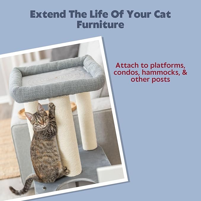 TRIXIE Replacement Sisal Post for Cat Scratching Posts, Backup Scratcher for Indoor Cat Furniture, Trees and Towers, 3.5 in x 11.8 in (9 x 30 cm)