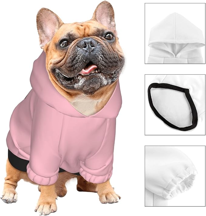 Custom Dog Hoodie Soft & Warm Design Your Own Personalized Photo Text Logo Name Dog Clothes for Puppy Sweatshirt Hooded for Small Medium Large Dogs Girl/Boy Cats Pink