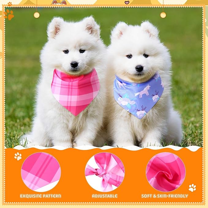 Wesiti 100 Pcs Dog Bandanas Bulk Winter Pet Bandanas Colorful Triangle Scarf Scarf Bib Kerchief Set Adjustable Dog Bibs Washable Birthday Gift for Small Medium Large Dogs Accessories