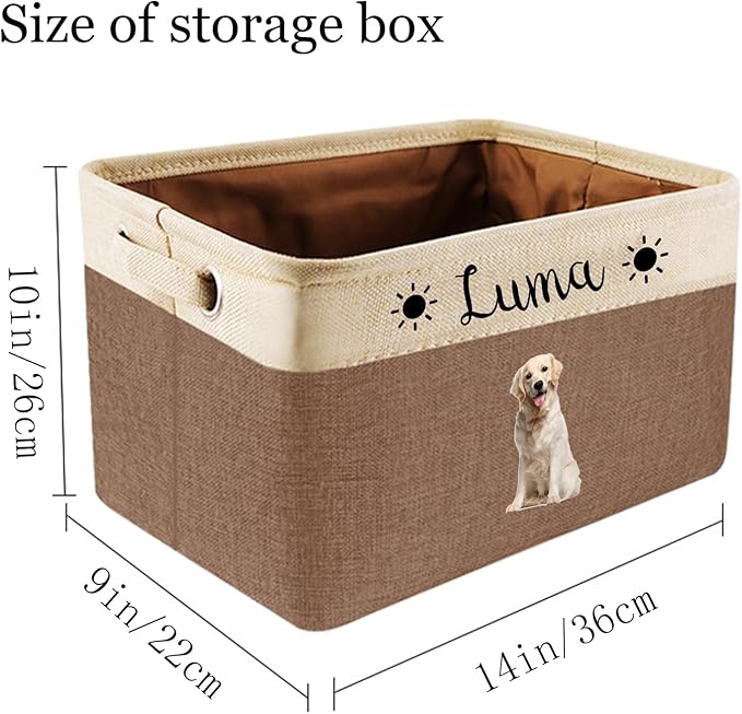 Personalized custom photo and name dog toy storage box A foldable pet supply basket Storage bins for pet clothes, toys, food and accessories are available for dogs, cats and other pets (Optional 1)