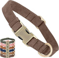 Genuine Leather Dog Collar - Adjustable Pet Collar with Quick Release Metal Buckle, Soft Skin Friendly Real Leather Collar for Small, Medium, Large Dogs (Dark Brown, S：Fit 8-16" Neck)