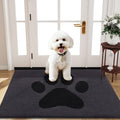 Buganda Dog Door Mat for Muddy Paws, Absorbent Dirt Trapper Non Slip Indoor Doormats, Washable Low-Profile Mat for Mud Dogs, Entryway Carpet for Inside Floor (40x32 Inches, Black)