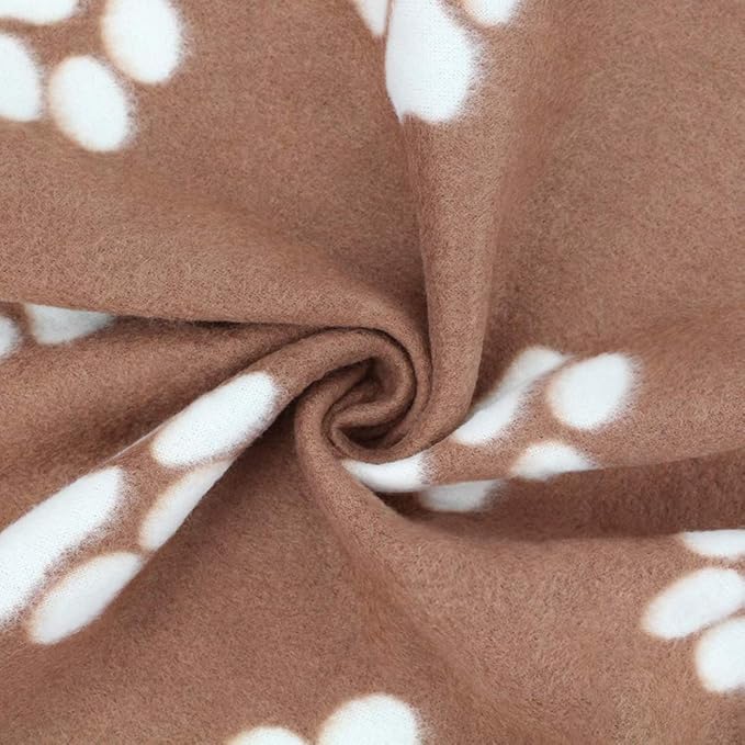 Comsmart Dog Blankets for Small Dogs, 6 Pack Puppy Blanket Cute Paw Print Pet Blanket for Dog, Puppy, Cat, Kitten, 24x28 inches, Brown