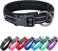 EXCELLENT ELITE SPANKER Reflective Dog Collar Classic Soft Padded Breathable Nylon Adjustable Pet Collar with Quick Release Buckle for Boy Girl Male Female Small Medium Large Dogs Training(Black-XL)