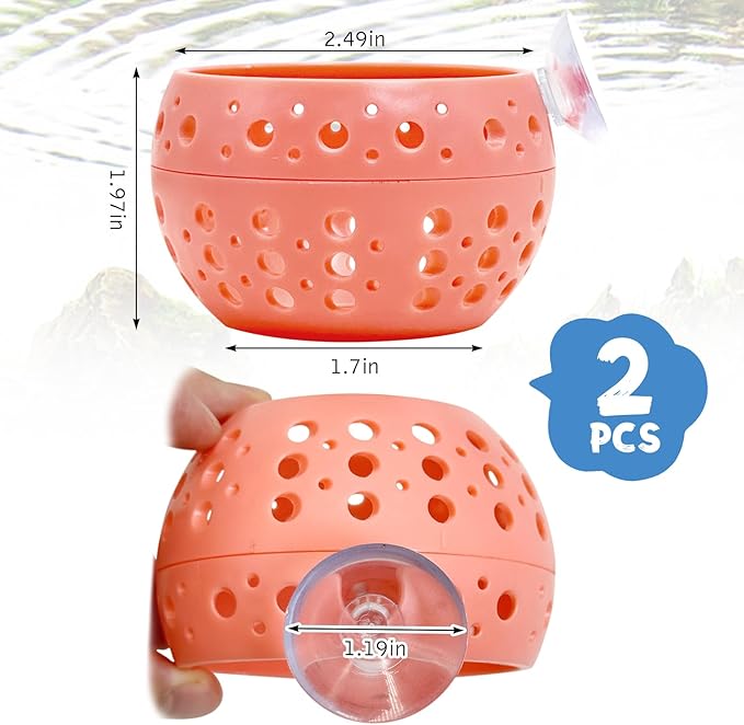 Fhiny Betta Tunnel, 2 PCS Aquarium Fish Hideout with Suction Cup Tank Tunnel Shrimp Cave Aquarium Ornament Fish Tank Accessories for Shrimp Betta Guppy Hiding Resting (Pink)