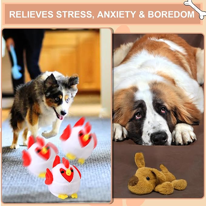 BABORUI Interactive Dog Toys Rooster, Jumping Squeaky Dog Toys with Recording and Music Modes, Rechargeable Moving Dog Chew Toys for Small/Medium/Large Dogs to Keep Them Busy(Rooster)