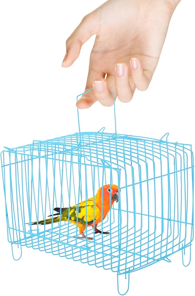 POPETPOP Travel Carrier for Birds, Iron Bird Travel Carrier Cage, Portable Birds Carrying Cage, Bird, for Parrots Conures Lovebird Cockatiel Parakeets