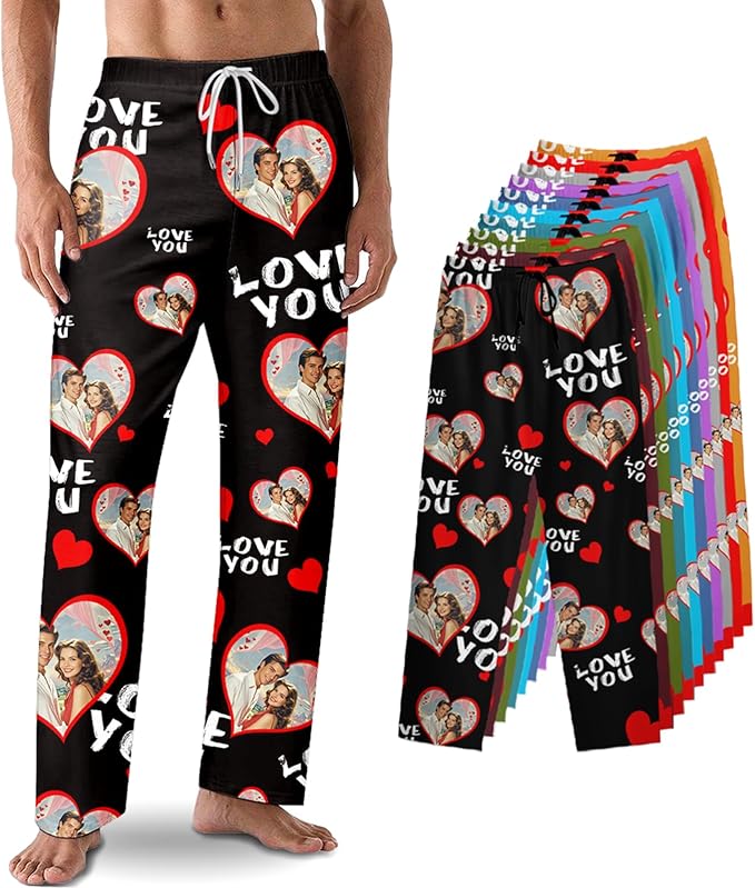 Custom Pajama Pants with Face customized PJ Pants Christmas Valentine gifts for Men Women