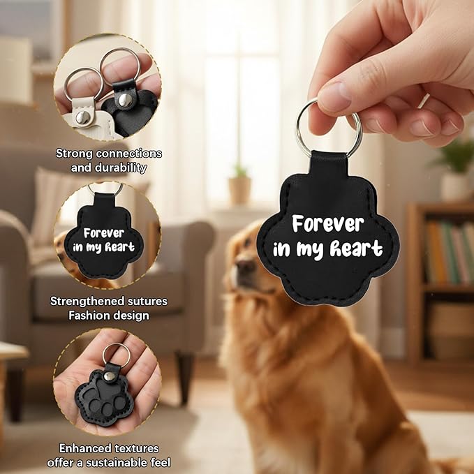 Personalized Dog Hair Keychain Pet Fur Keepsake Pet Memorial Cute Storage Keychains Cat Paw Shaped Key Chain to Store Fur