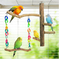 Bird Toys, Bird Swing Toys with Perch Stand, Cage Accessories for Budgies, Parakeets, Cockatiels & Other Small Birds