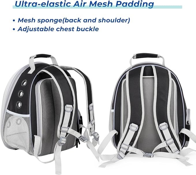 Lollimeow Cat Carrier Backpack, Expandable Bubble Pet Carrier for Cats and Small Dogs, Airline Approved Travel Backpack for Hiking, Walking & Outdoor Adventures - Supports up to 14 lbs