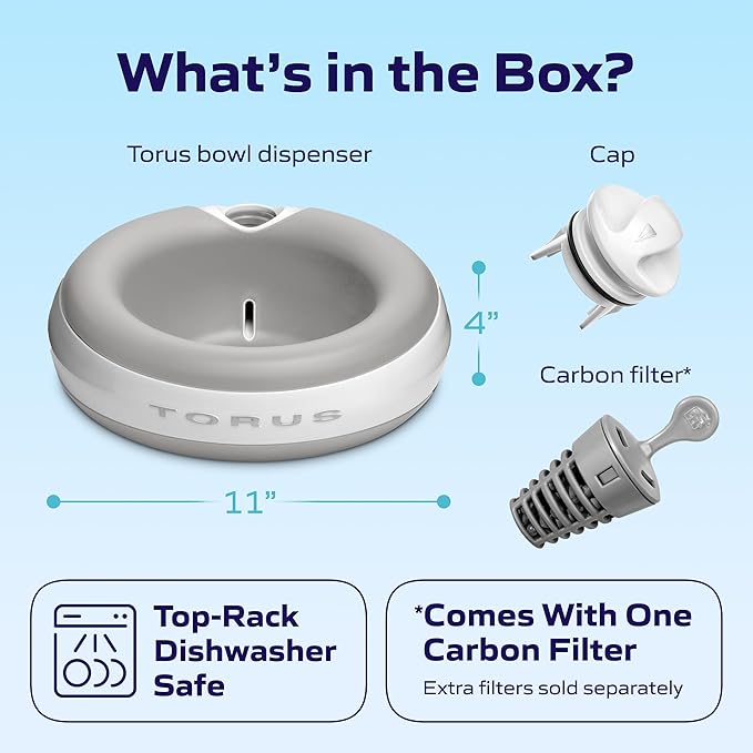 Filtered Portable Dog Water Dispenser [Upgraded 2025], 2L / 68oz, Automatic Pet Water Dispenser Noise-Free No Spill Water Bowl for Dogs, No Power Needed, Ideal for Medium & Large Pets