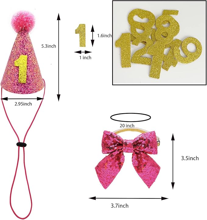 Christmas Pet Party Jazz Hat and Blingbling Bow Tie Breakaway Collar Set, Adjustable Headband for Kitten Puppy Small Dogs Cats (Yellow)