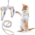 TIESOME Cat Harness and Leash Set, Adjustable Gradient Kitten Harness Escape Proof Harness with Leash for Kitty Outdoor Walking (Bear)