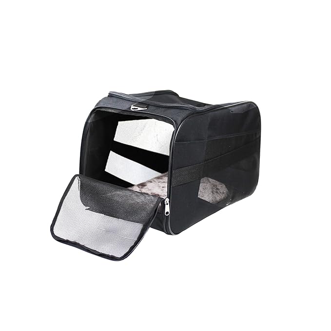 dbest products Pet Smart Cart Carrier, Large, Black, Soft Sided Collapsible Folding Travel Bag, Dog Cat Airline Approved Tote Luggage Backpack