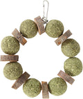 Wood and Straw Chew Toys, Edible and Non, Promote Teeth, Nutritious, for Small Animals Like Hamsters and Rabbits (Wooden Piece Round Ring)