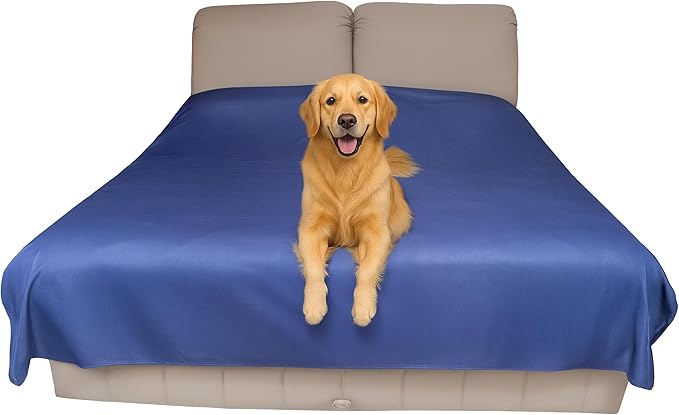 SILLY LEGACY Thin Reversible Waterproof Protective Bed Cover (King Size, 100 x 96 inch), for Pets, Babies; Incontinence, Dirt, Drool