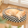 Large Oval Cat Scratcher Bowl, Cardboard Cat Scratching Pad & Lounge Bed, High-Density Reversible Cat Nest for Large Indoor Cats, Furniture Protector with Ergonomic Curve, Gift Catnip Included