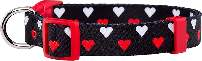 Native Pup Valentine’s Dog Collar- Valentines Day Pet Collars- Valentine Girly Hearts- Pink Red Heart- Cute Boy Girl Puppy Gift- Adjustable for Small, Medium, Large Breeds (White & Red Hearts, Small)