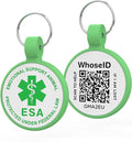 ESA Dog Tag, QR Code Dog Tag, Modifiable Free Pet Online Profile, Scannable QR Code, Scan QR Send Instant Location Alert Email, Silicone Lightweight ID Tag for Dog and Cat (Green, Regular)