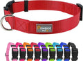 Red Dog Collar Basic Adjustable Dog Collars for Puppy Small Medium Large Dogs Girls with Breathable Quick Release Nylon Pet Collar