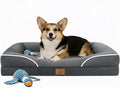 Homemate Dog Beds Large Sized Dog: 36x27 inch Orthopedic Large Dogs Bed XL Outdoor Pet Cat Bed Sofa Supplies with Toy Dogs Crate Pad Couch with Removable Washable Cover & Non-Slip Botton Dark Grey