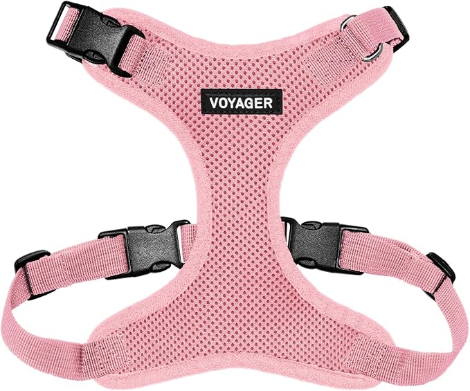 Voyager Step-in Pet Harness - All Weather Mesh, Adjustable Step in Harness for Cats and Dogs by Best Pet Supplies - Pink, L