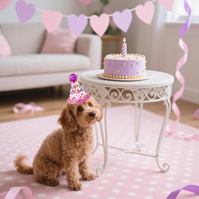 6pcs/Pack Dog Birthday Hats Party Hats for Small MediumPuppies Doggie Cats Boy Girl Birthday Costume Accessories