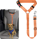 BWOGUE Pet Dog Cat Seat Belts, Car Headrest Restraint Adjustable Safety Leads Vehicle Seatbelt Harness (1 Pack, Orange, Elastic)