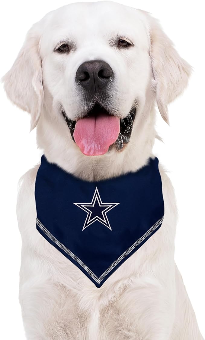 Pets First NFL Dallas Cowboys TIE Bandana, Large/X-Large. Dog Bandana Scarf Bib for Pet Cat Dog. The Ultimate Game-Day, Party Bandana (DAL-3550-L-XL)