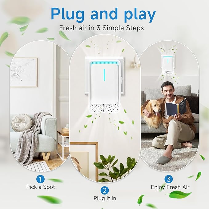 Plug In Air Ionizers - 4Pack Negative Ion Technology Air Purifier, Quiet Mini Air Freshener for Home, Bedroom, Office, Basement - Portable Air Purifiers for Odor, Dust, Smoke, Pets Smell, White
