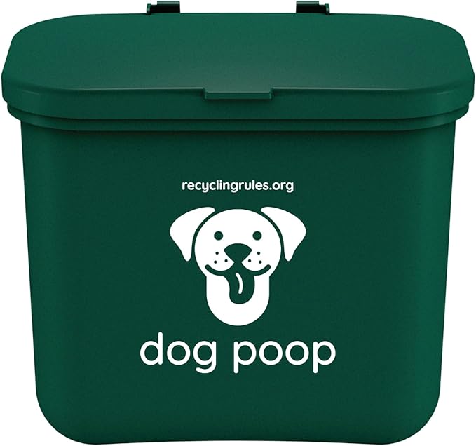 Small Hanging Wastebasket for Dog Poop in Green (Holds 7-14 Bags)