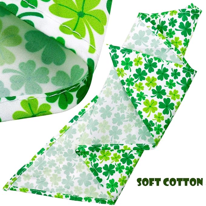 ULICO St. Patrick's Day Personalized Dog Bandana Embroidered Name Custom Neckwear Dog Scarf for Small Medium Large Dogs Cats Pets Birthday Gift