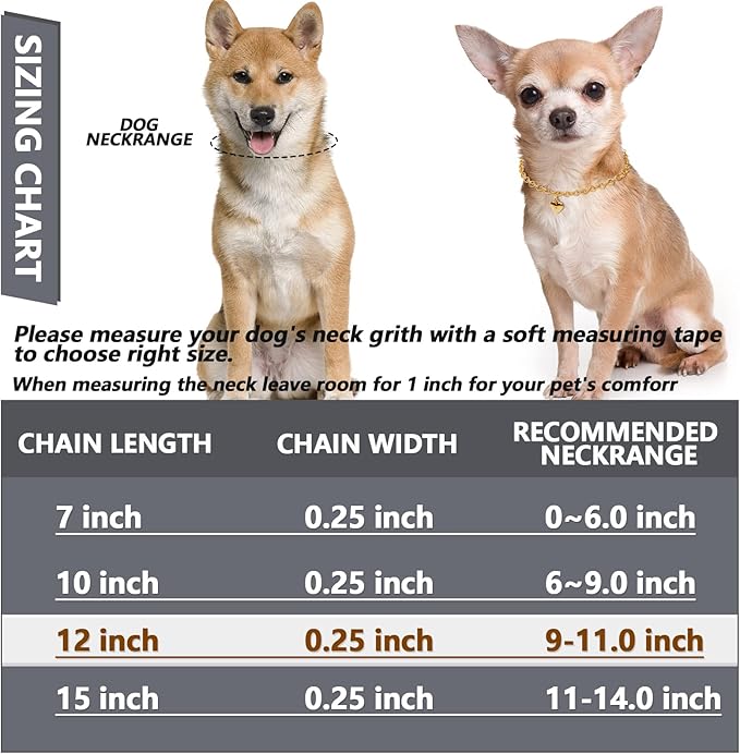 HOWWFALY Dog Collar and Cat Chain Necklace Stainless Steel Adjustable 18K Gold Heart-Shaped Necklace for Small Pets Cats Kitten Puppy (Gold, 12 inch)