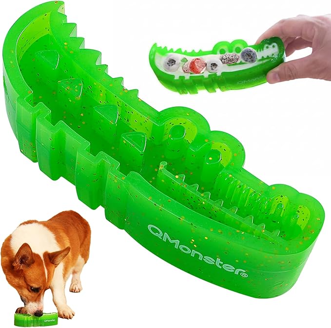 A refillable chew Toy for Small, Medium, and Large Dogs. A Three-in-one Indestructible chew Toy for Frozen Yogurt, Teething, and nibbling. Updated with a grooved Design.(Small)