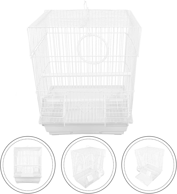 DECHOUS Metal Bird Cage Portable Parrot Carrying Cage Handheld Wire Bird Travel Carrier