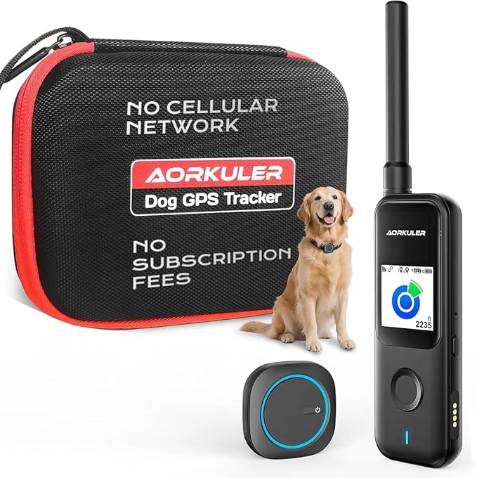 Aorkuler GPS Dog Tracker – Track Your Dog Up to 3.5 Miles Without Phone or Cell Signal | No App, No Monthly Fees | Ideal for Hiking, Rural & Remote Areas (Tracker 2)