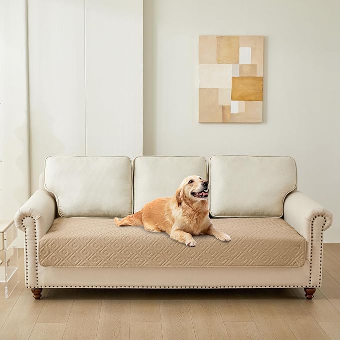 hyha Waterproof Dog Blanket, Soft Pet Bed Blankets, Waterproof Sofa Couch Cover for Dogs Washable, Reversible Pet Couch Covers for Sofa Furniture (40x50 Inch, Camel/Beige)
