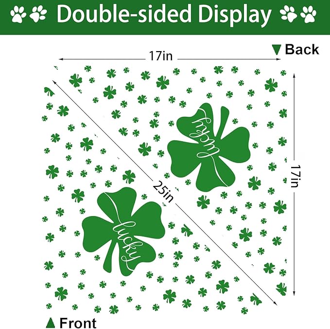 St. Patrick's Day Dog Bandana, 2 Pack Adjustable Holiday Party Pets Saint Patrick Day Bandana Triangle Bibs Lucky Cat Scarf Set