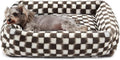 JOEJOY Small Dog Bed for Small Dogs, Rectangle Washable Orthopedic Corduroy Fleece Pet Bed with Removable Zipper Cover, Cute Soft Calming Puppy Bed with Non Skid Bottom