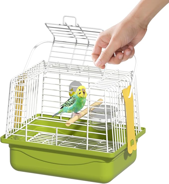 Small Bird cage,Travel Cage for Birds and Small Animals, Parakeet cage,Bird Carrier Travel cage,Bird Travel cage, jaulas para pájaros,Green,(Size:S,M,L) (M)