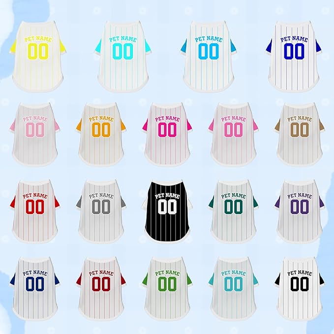 Custom Dog Shirt Personalized Pet Jersey Shirts with Name Photo Text Logo Customized Dog Pullover T Shirt Gifts for Small Medium Large Dogs Cats
