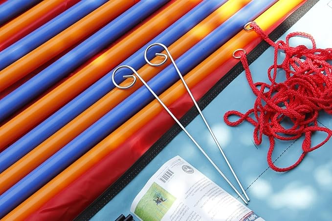 PAWISE Dog Agility Training Equipment,12 Weave Poles for Dogs with Stakes & Carry Bag, Dogg Agility Training Set for Outdoor Obstacle Course, Backyard Dog Exercise & Training Equipment for All Breeds